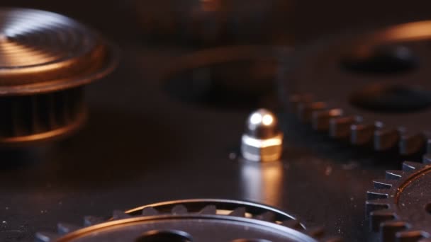 Abstract Retro Mechanic Turning Clock Gears — Stok video