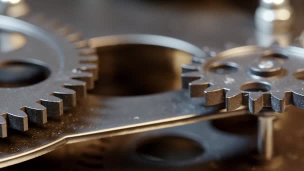 Abstract Retro Mechanic Turning Clock Gears — Stok video