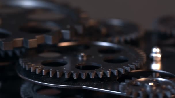 Abstract Retro Mechanic Turning Clock Gears — Vídeo de stock