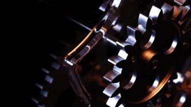 Abstract Retro Mechanic Turning Clock Gears