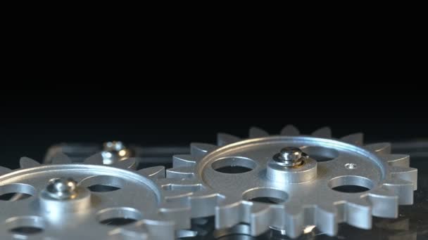 Abstract Retro Mechanic Turning Clock Gears — Vídeo de stock