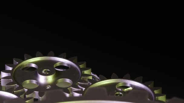 Abstract Retro Mechanic Turning Clock Gears — стоковое видео