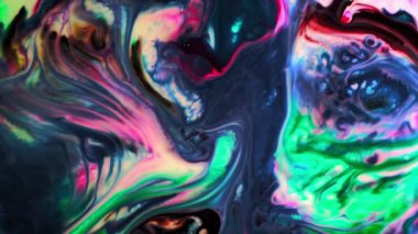 Soyut Boya Mürekkebi Sütlü Yüzeye Yayıldı 