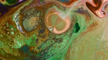 Soyut Boya Mürekkebi Sütlü Yüzeye Yayıldı 