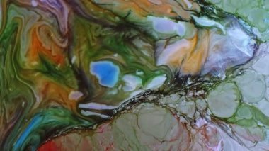 Soyut Boya Mürekkebi Sütlü Yüzeye Yayıldı 