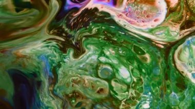 Soyut Boya Mürekkebi Sütlü Yüzeye Yayıldı 