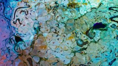 Soyut Boya Mürekkebi Sütlü Yüzeye Yayıldı 