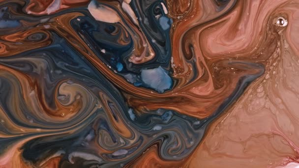 Abstrakcyjny Farba Atrament Rozprzestrzeniać Mlecznej Powierzchni — Wideo stockowe