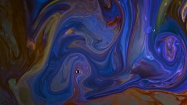 Soyut Boya Mürekkebi Sütlü Yüzeye Yayıldı 