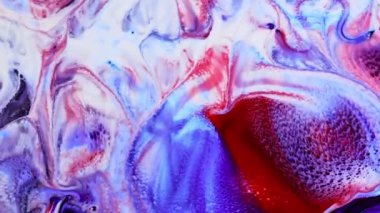 Soyut Boya Mürekkebi Sütlü Yüzeye Yayıldı 