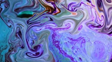 Soyut Boya Mürekkebi Sütlü Yüzeye Yayıldı 