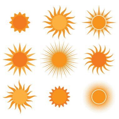 Vektör toplama: Güneş simgeler