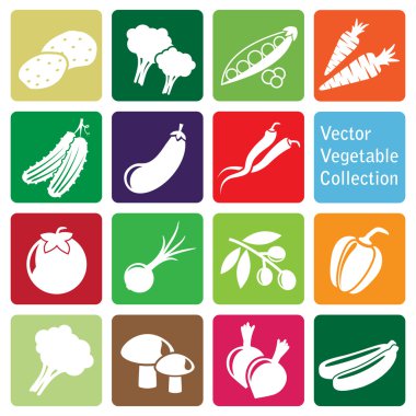 Vektör toplama: vegetble simgeleri