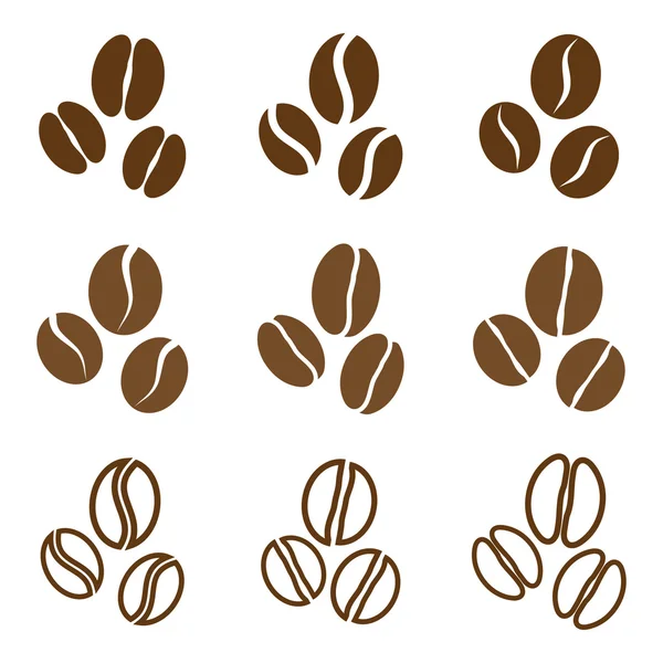 Coleção vetorial: grãos de café — Vetor de Stock