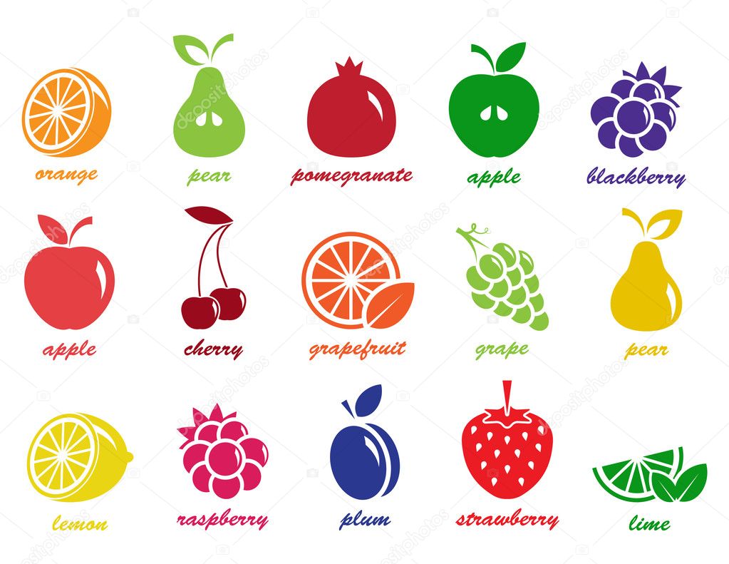 Vector collection: fruit icons