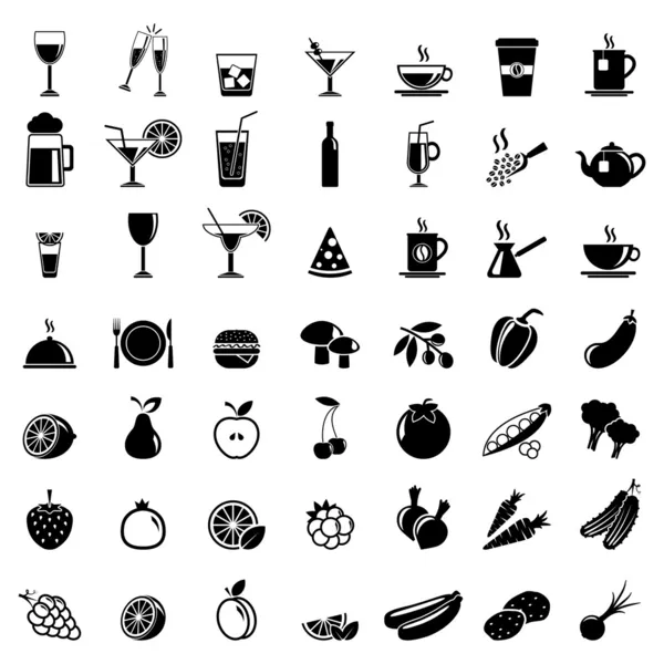 Colección de vectores: iconos alimentarios — Vector de stock