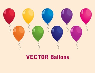 renkli vektör balonlar topluluğu