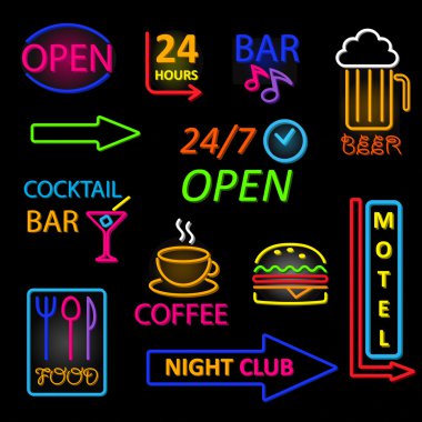 vektör neon Icon set