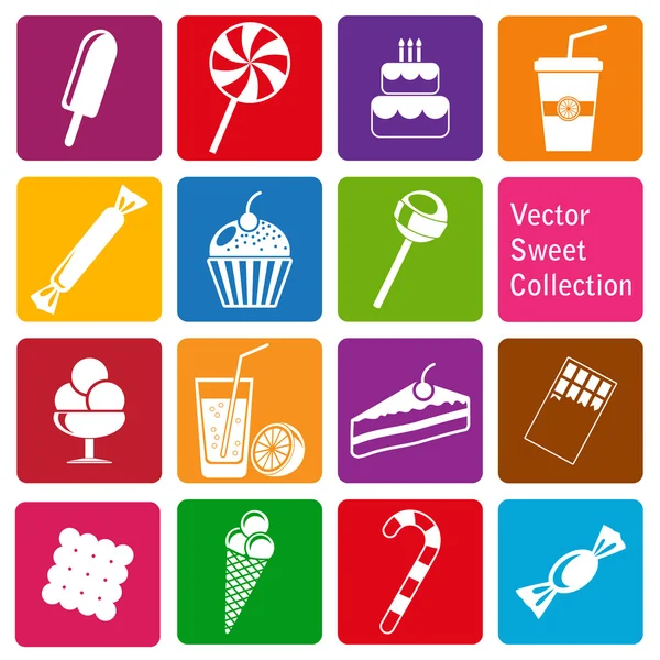 Colección vectorial: iconos de dulces — Archivo Imágenes Vectoriales