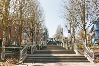 Tacoma, Washington, ABD. Mart 2021. Washington Üniversitesi Tacoma