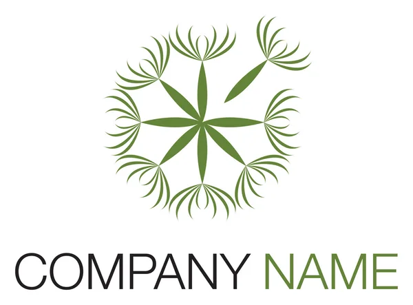 Logo společnosti zelený květ Stock Vektory