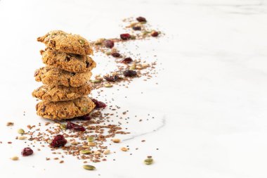 Sağlıklı karışık kurabiyelerin karışımının karışımı..