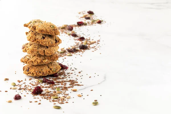 Sağlıklı karışık kurabiyelerin karışımının karışımı..