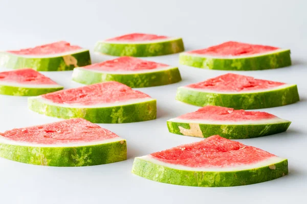 Fresh Juicy Watermelon Slices Receding Background — Stock Photo, Image