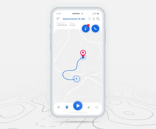 Map Gps Navigation App Conception Mobile Map Application Smartphone App — 스톡 벡터