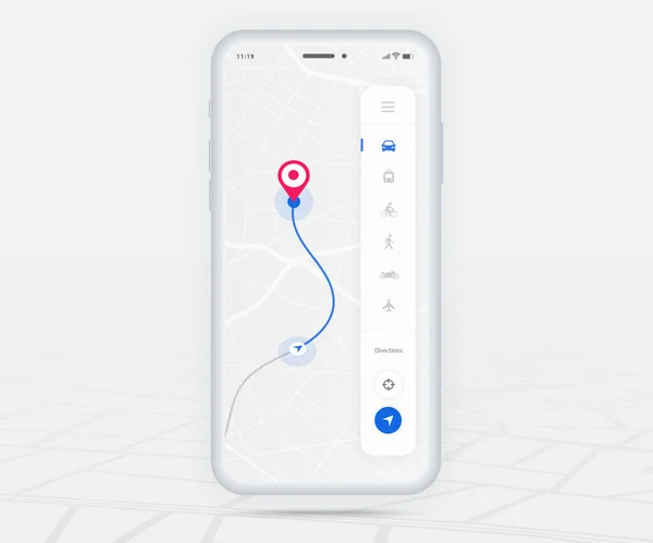 Карта Gps Navigation App Concept Mobile Map Application Smartphone App — стоковый вектор