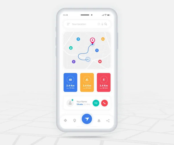 Smartwatch Mapa GPS App De Navegação Ux Ui Conceito, Aplicativo De