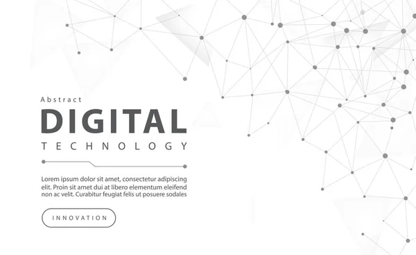 Digitale Technologie Banner Schwarz Weiß Hintergrundkonzept Mit Technologie Linie Lichteffekte — Stockvektor