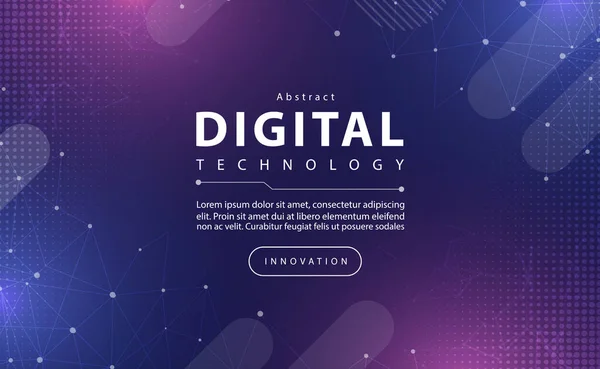 Digitale Technologie Banner Rosa Blau Hintergrundkonzept Mit Technologie Linie Lichteffekt — Stockvektor