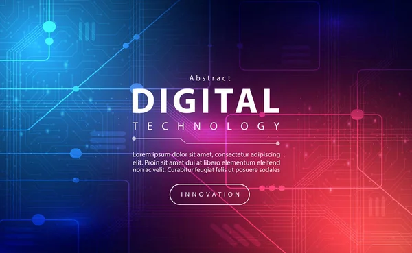 Tecnologia Digitale Banner Rosa Blu Concetto Sfondo Con Tecnologia Effetto — Vettoriale Stock