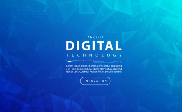 Digital Technology Banner Blue Green Background Concept Technology Light Blue — Stockvektor