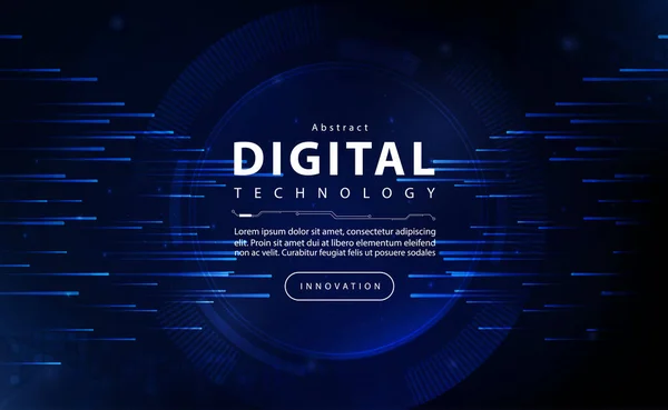 Digital Big Data Technology Banner Blue Background Cyber Security Technology — Archivo Imágenes Vectoriales