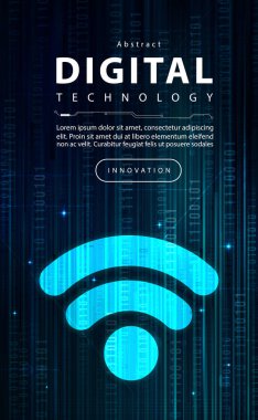 Dijital teknoloji ve 4G 5G 6G ağ kablosuz internet kablosuz internet kablosuz ağ bağlantısı, afiş mavisi arkaplan, siber gelecek gelecekçi, soyut büyük veri ağı bağlantı teknolojisi, illüstrasyon vektörü