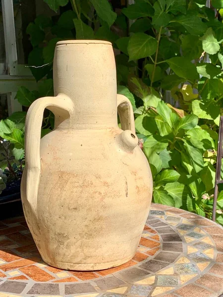 Traditional Spanish Botijo Old Clay Made Jug Keep Fresh Water — Stock Photo, Image