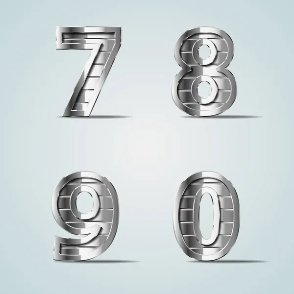 vektör metal numaraları 7 8 9 0