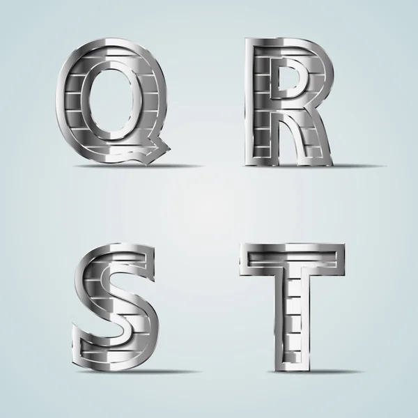 vektör metal Alfabe harf q r s t