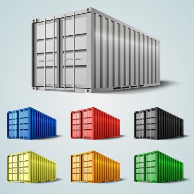 Vector shipping containers clipart