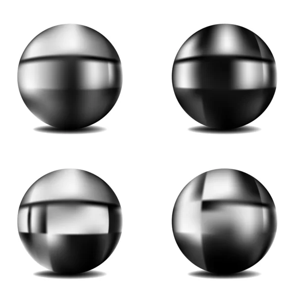 Set vettoriale di sfere metalliche — Vettoriale Stock