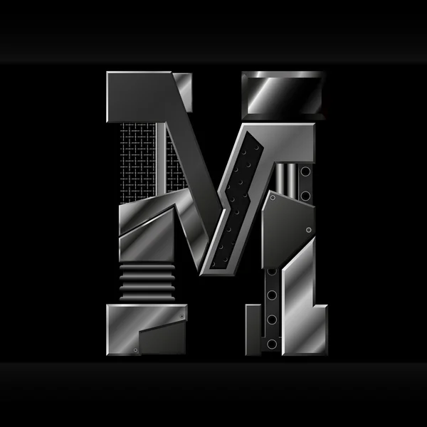 Alfabeto metálico vectorial letra M Vectores De Stock Sin Royalties Gratis