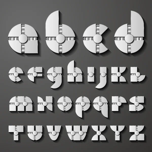 Векторный абстрактный белый металлический алфавит — стоковый вектор