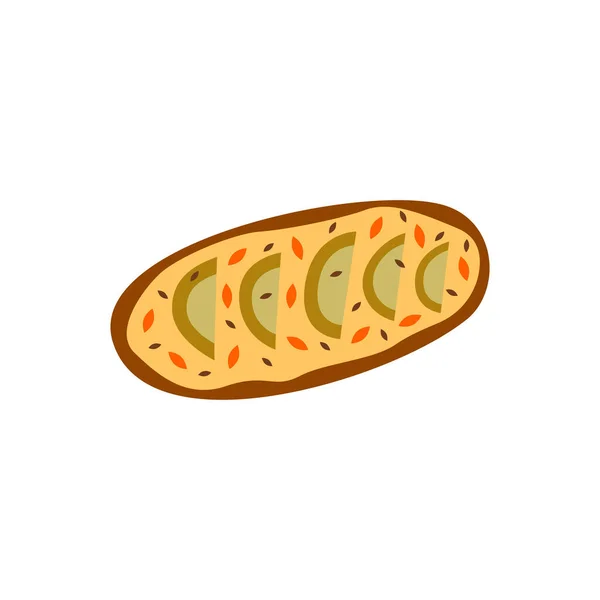 Sandwich Con Rodajas Aguacate Semillas Sésamo Frutos Secos Requesón Desayuno — Archivo Imágenes Vectoriales