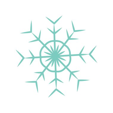 Mavi, sade kar tanesi. Renkli vektör düz çizimi izole edildi. Tebrik kartı, davetiye, baskı ya da dövme için. Kış mevsimi, Noel tatili