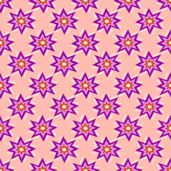 Seamless Pattern Stars Abstract Geometric Composition Print Vector Illustration Hand — 图库矢量图片
