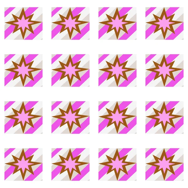 Stjärnor Varandra Och Randig Fyrkant Vit Bakgrund Abstrakt Geometrisk Komposition — Stock vektor