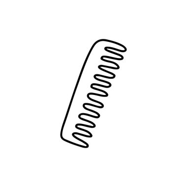 Bambu tarağı. Dayanıklı kullanım için sıfır atık madde. Saç için kullanışlı özellikler. Siyah ve beyaz el çizimi vektör izole çizimi. Simge karalama ahşap saç fırçası