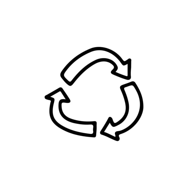Tři Zelené Kruhové Šipky Tvaru Trojúhelníku Koncept Recyklace Opětovného Použití — Stockový vektor